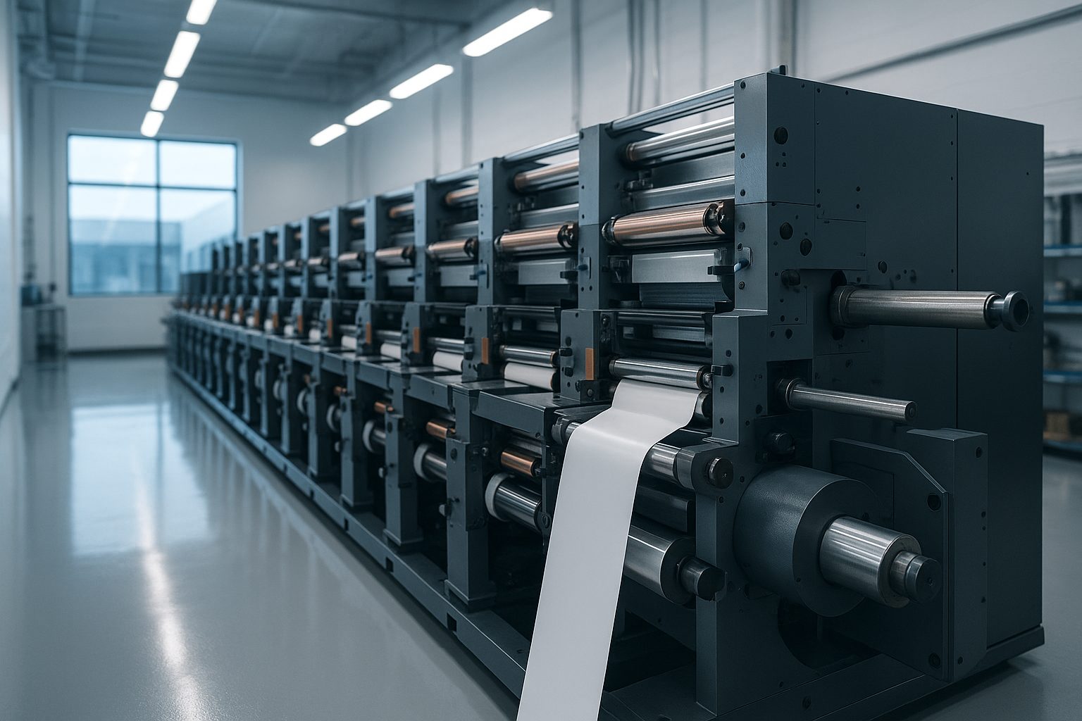 Eight-colour flexographic press running label stock